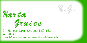 marta gruics business card